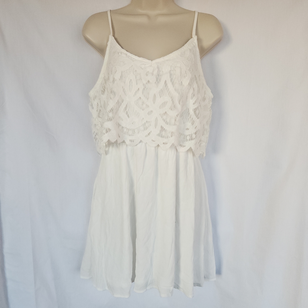 Maurices White Lace Bridal Babydoll Mini Dress | Honeymoon | Boho Medium
